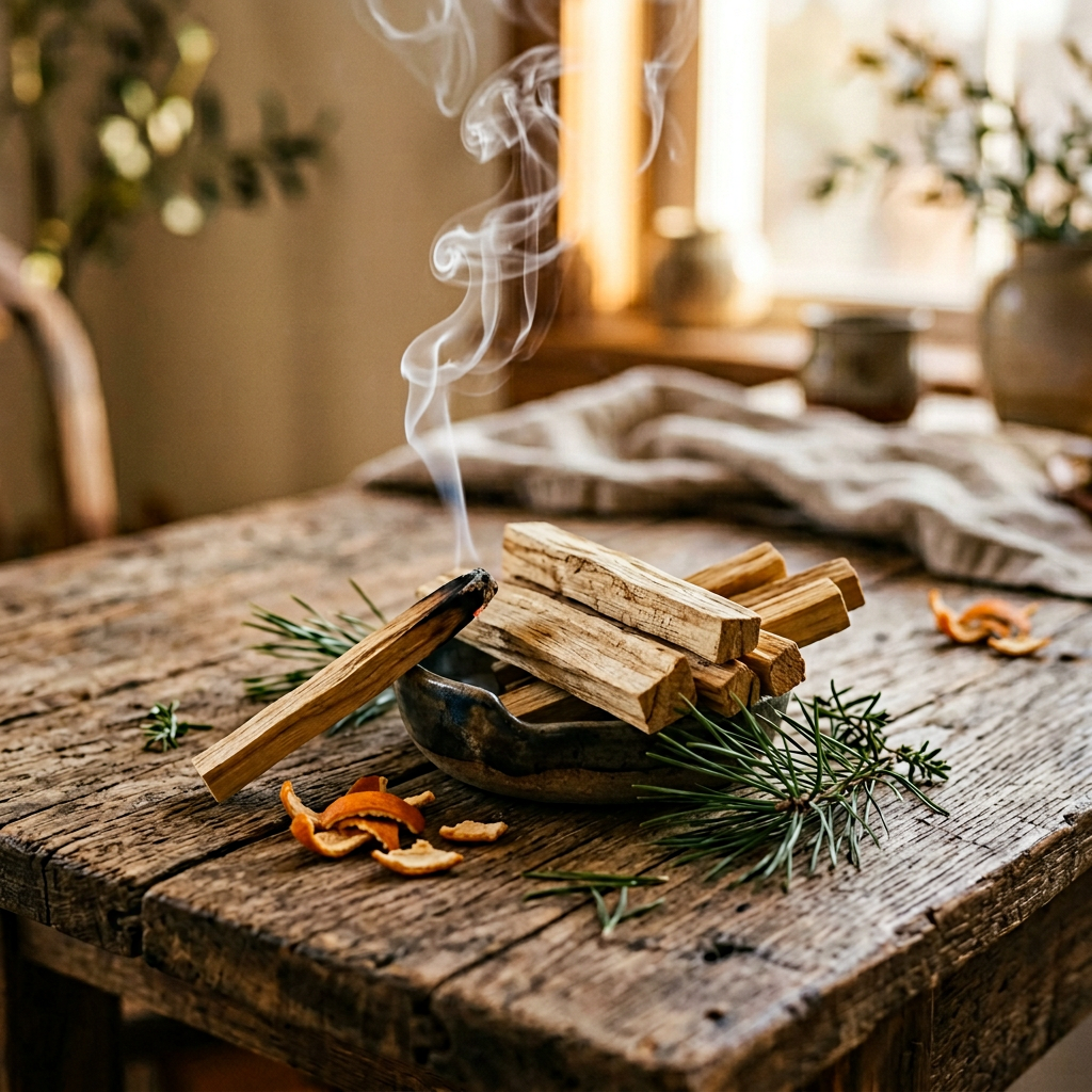 Real Palo Santo sticks with smoke and citrus notes